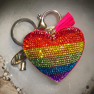 6 COLOR RAINBOW HEART KEY CHAIN - EXCLUSIVE