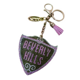 Beverly Hills Rhinestone Baseball Cap Hot Pink - Exclusive