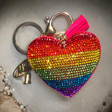 6 COLOR RAINBOW HEART KEY CHAIN - EXCLUSIVE