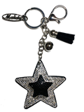 CRYSTAL/BLACK STAR KEY CHAIN