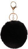 BLACK KITTY KEY CHAIN W/POM POM