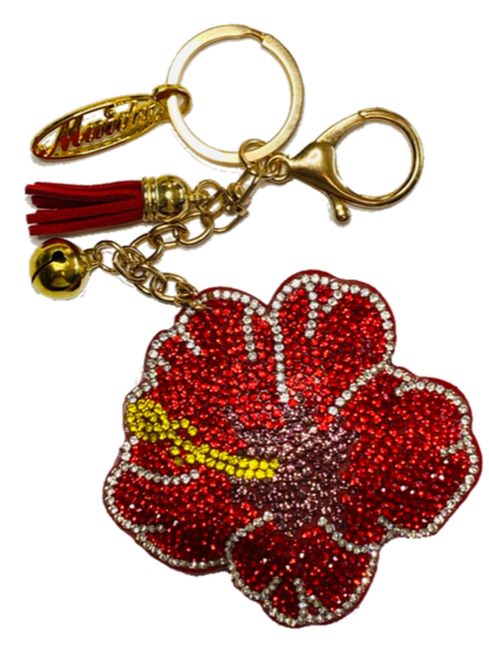 RED EXOTIC FLOWER KEY CHAIN maidadesigns