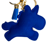 BLUE UNICORN KEY CHAIN W/POM POM