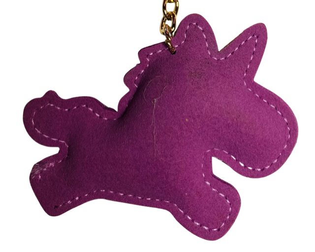 PURPLE UNICORN KEY CHAIN W/POM POM –