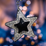 CRYSTAL/BLACK STAR KEY CHAIN